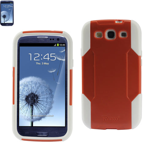 REIKO SAMSUNG GALAXY S3 HYBRID HEAVY DUTY CASE IN ORANGE WHITE