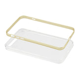 REIKO IPHONE 7 SOFT TRANSPARENT TPU CASE WITH OUTSIDE EXTRA BUMPER IN CLEAR GOLD