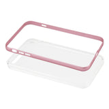 REIKO IPHONE 7 SOFT TRANSPARENT TPU CASE WITH OUTSIDE EXTRA BUMPER IN CLEAR ROSE GOLD