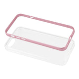 REIKO IPHONE 7 PLUS SOFT TRANSPARENT TPU CASE WITH OUTSIDE EXTRA BUMPER IN CLEAR ROSE GOLD