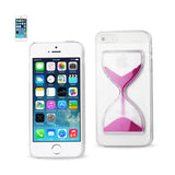 REIKO IPHONE SE/ 5S/ 5 3D SAND CLOCK CLEAR CASE IN HOT PINK