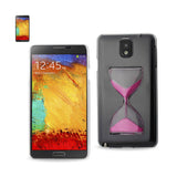 REIKO SAMSUNG GALAXY NOTE 3 3D SAND CLOCK CLEAR CASE IN HOT PINK