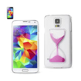REIKO SAMSUNG GALAXY S5 3D SAND CLOCK CLEAR CASE IN HOT PINK
