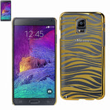 REIKO SAMSUNG GALAXY NOTE 4 ANIMAL ZEBRA PRINT CLEAR CASE IN GOLD