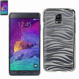 REIKO SAMSUNG GALAXY NOTE 4 ANIMAL ZEBRA PRINT CLEAR CASE IN SILVER