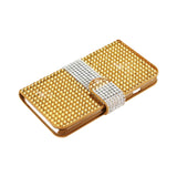 REIKO HTC DESIRE 510 JEWELRY DIAMOND RHINESTONE WALLET CASE IN GOLD