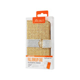 REIKO HTC DESIRE 510 JEWELRY DIAMOND RHINESTONE WALLET CASE IN GOLD