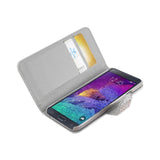 REIKO HTC DESIRE 510 JEWELRY DIAMOND RHINESTONE WALLET CASE IN SILVER
