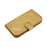 REIKO HTC ONE M8 JEWELRY DIAMOND RHINESTONE WALLET CASE IN GOLD