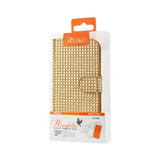 REIKO HTC ONE M8 JEWELRY DIAMOND RHINESTONE WALLET CASE IN GOLD