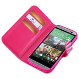 REIKO HTC ONE M8 JEWELRY DIAMOND RHINESTONE WALLET CASE IN PINK