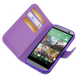 REIKO HTC ONE M8 JEWELRY DIAMOND RHINESTONE WALLET CASE IN PURPLE