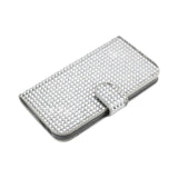 REIKO HTC ONE M8 JEWELRY DIAMOND RHINESTONE WALLET CASE IN SILVER