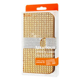 REIKO KYOCERA HYDRO ICON JEWELRY DIAMOND RHINESTONE WALLET CASE IN GOLD