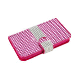 REIKO KYOCERA HYDRO ICON JEWELRY DIAMOND RHINESTONE WALLET CASE IN PINK