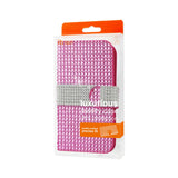 REIKO KYOCERA HYDRO ICON JEWELRY DIAMOND RHINESTONE WALLET CASE IN PINK