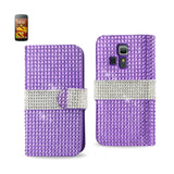 REIKO KYOCERA HYDRO ICON JEWELRY DIAMOND RHINESTONE WALLET CASE IN PURPLE