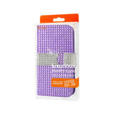 REIKO KYOCERA HYDRO ICON JEWELRY DIAMOND RHINESTONE WALLET CASE IN PURPLE