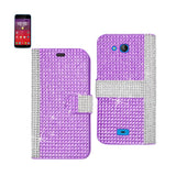 REIKO KYOCERA HYDRO WAVE JEWELRY DIAMOND RHINESTONE WALLET CASE IN PURPLE