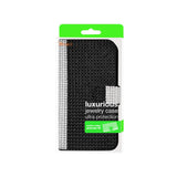 REIKO MOTOROLA MOTO E (2015) JEWELRY DIAMOND RHINESTONE WALLET CASE IN BLACK