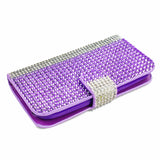 REIKO MOTOROLA MOTO E (2015) JEWELRY DIAMOND RHINESTONE WALLET CASE IN SILVER