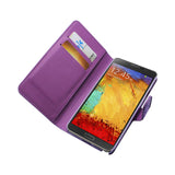 REIKO SAMSUNG GALAXY NOTE 3 JEWELRY DIAMOND RHINESTONE WALLET CASE IN PURPLE
