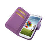REIKO SAMSUNG GALAXY S4 JEWELRY DIAMOND RHINESTONE WALLET CASE IN PURPLE