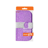 REIKO SAMSUNG GALAXY LIGHT JEWELRY DIAMOND RHINESTONE WALLET CASE IN PURPLE