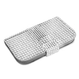 REIKO SAMSUNG GALAXY LIGHT JEWELRY DIAMOND RHINESTONE WALLET CASE IN SILVER