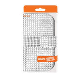 REIKO SAMSUNG GALAXY LIGHT JEWELRY DIAMOND RHINESTONE WALLET CASE IN SILVER
