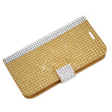 REIKO ZTE OVERTURE 2 JEWELRY DIAMOND RHINESTONE WALLET CASE IN GOLD