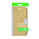 REIKO ZTE OVERTURE 2 JEWELRY DIAMOND RHINESTONE WALLET CASE IN GOLD