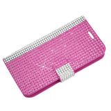 REIKO ZTE OVERTURE 2 JEWELRY DIAMOND RHINESTONE WALLET CASE IN PINK