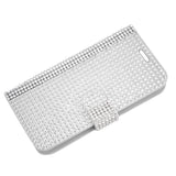 REIKO ZTE OVERTURE 2 JEWELRY DIAMOND RHINESTONE WALLET CASE IN SILVER