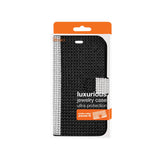 REIKO ZTE SONATA 2 JEWELRY DIAMOND RHINESTONE WALLET CASE IN BLACK