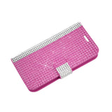 REIKO ZTE SONATA 2 JEWELRY DIAMOND RHINESTONE WALLET CASE IN PINK