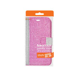 REIKO ZTE SONATA 2 JEWELRY DIAMOND RHINESTONE WALLET CASE IN PINK