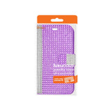 REIKO ZTE SONATA 2 JEWELRY DIAMOND RHINESTONE WALLET CASE IN PURPLE