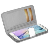 REIKO SAMSUNG GALAXY S6 EDGE GOLD CHROME DESIGN WALLET CASE IN SILVER
