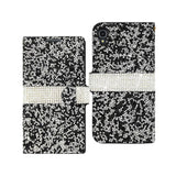 REIKO ALCATEL ONE TOUCH IDOL 3 5.5 JEWELRY RHINESTONE WALLET CASE IN BLACK
