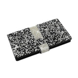 REIKO ALCATEL ONE TOUCH IDOL 3 5.5 JEWELRY RHINESTONE WALLET CASE IN BLACK