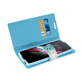 REIKO ALCATEL ONE TOUCH IDOL 3 5.5 JEWELRY RHINESTONE WALLET CASE IN BLUE