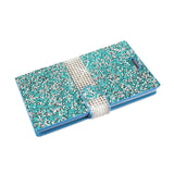 REIKO ALCATEL ONE TOUCH IDOL 3 5.5 JEWELRY RHINESTONE WALLET CASE IN BLUE
