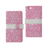 REIKO IPHONE 6 PLUS/ 6S PLUS JEWELRY RHINESTONE WALLET CASE IN PINK
