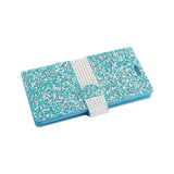 REIKO IPHONE 7 PLUS JEWELRY RHINESTONE WALLET CASE IN BLUE