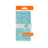 REIKO IPHONE 7 PLUS JEWELRY RHINESTONE WALLET CASE IN BLUE