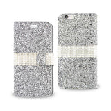 REIKO IPHONE 6 JEWELRY RHINESTONE WALLET CASE IN SILVER