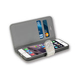 REIKO IPHONE 6 JEWELRY RHINESTONE WALLET CASE IN SILVER