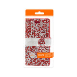 REIKO IPHONE 7 JEWELRY RHINESTONE WALLET CASE IN RED
