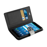 REIKO KYOCERA HYDRO VIEW JEWELRY RHINESTONE WALLET CASE IN BLACK